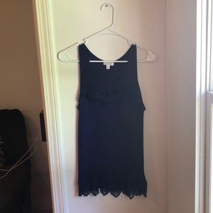 Navy with lace detail on top and bottom tank
